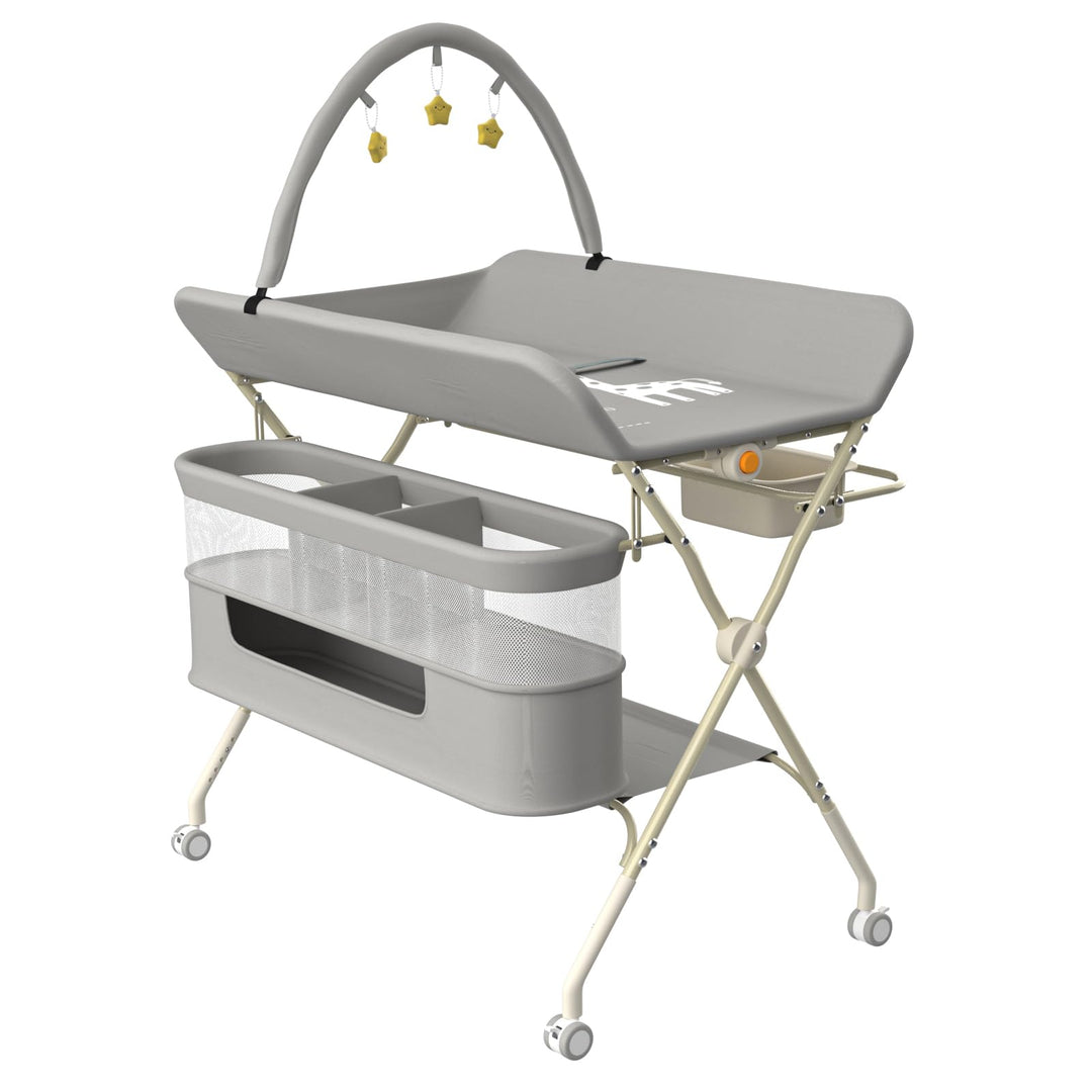 OHMG Wickeltisch für Babys,tragbarer klappbarer Wickeltisch mit Rollen,Mobile wickeltisch klappbar,w