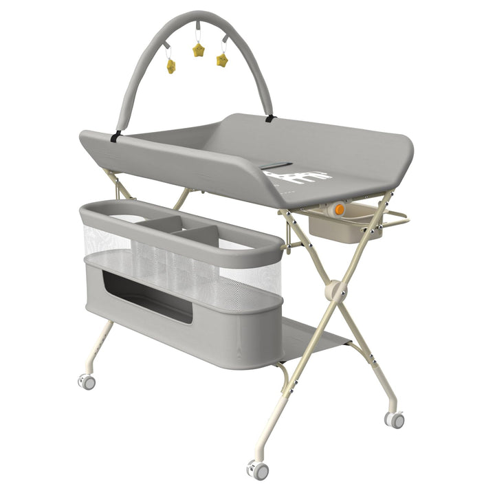OHMG Wickeltisch für Babys,tragbarer klappbarer Wickeltisch mit Rollen,Mobile wickeltisch klappbar,w