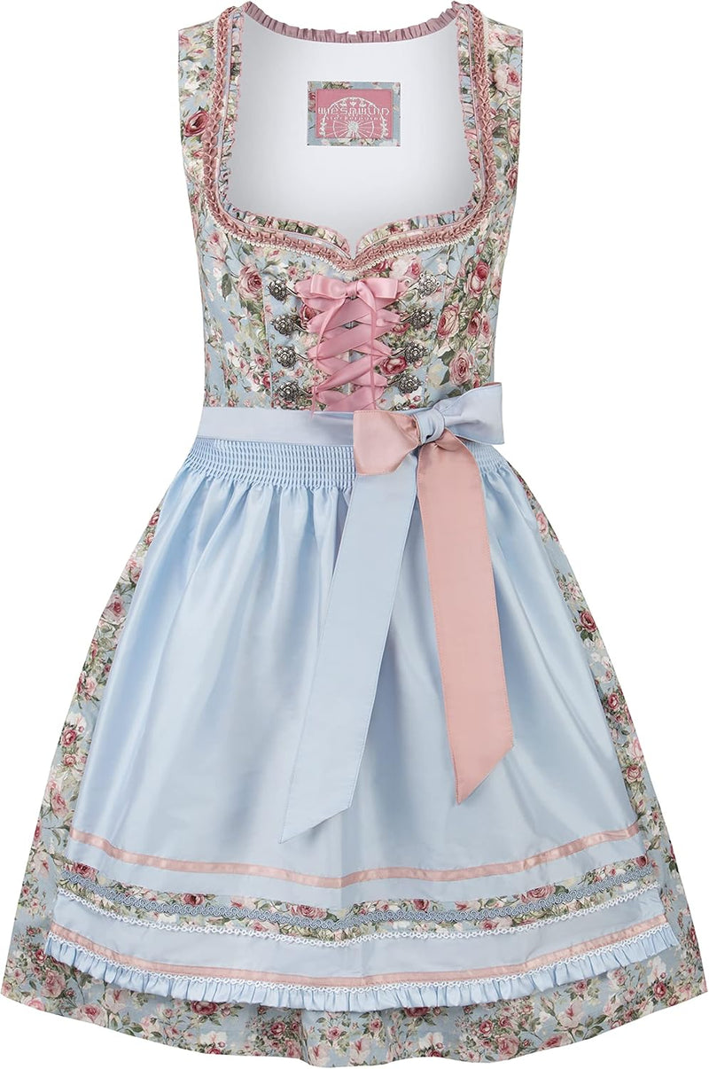 Stockerpoint Damen Dirndl Dara Kleid für besondere Anlässe 44 Hellblau, 44 Hellblau