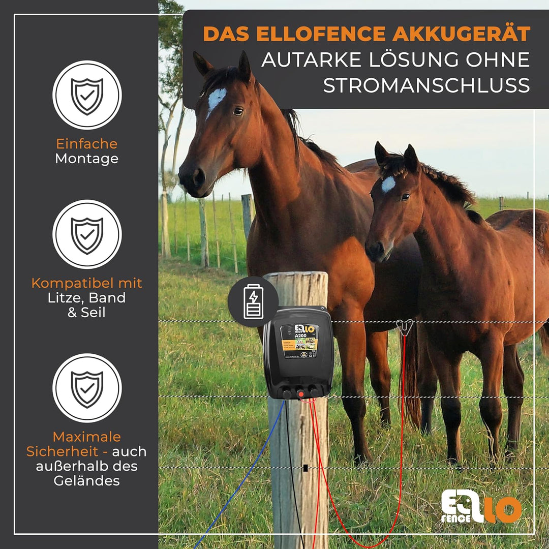 Weidezaungerät/Elektrozaungerät Ellofence A200-1,9 Joule - Für Pferde, Rinder, Schafe und Wildschwei
