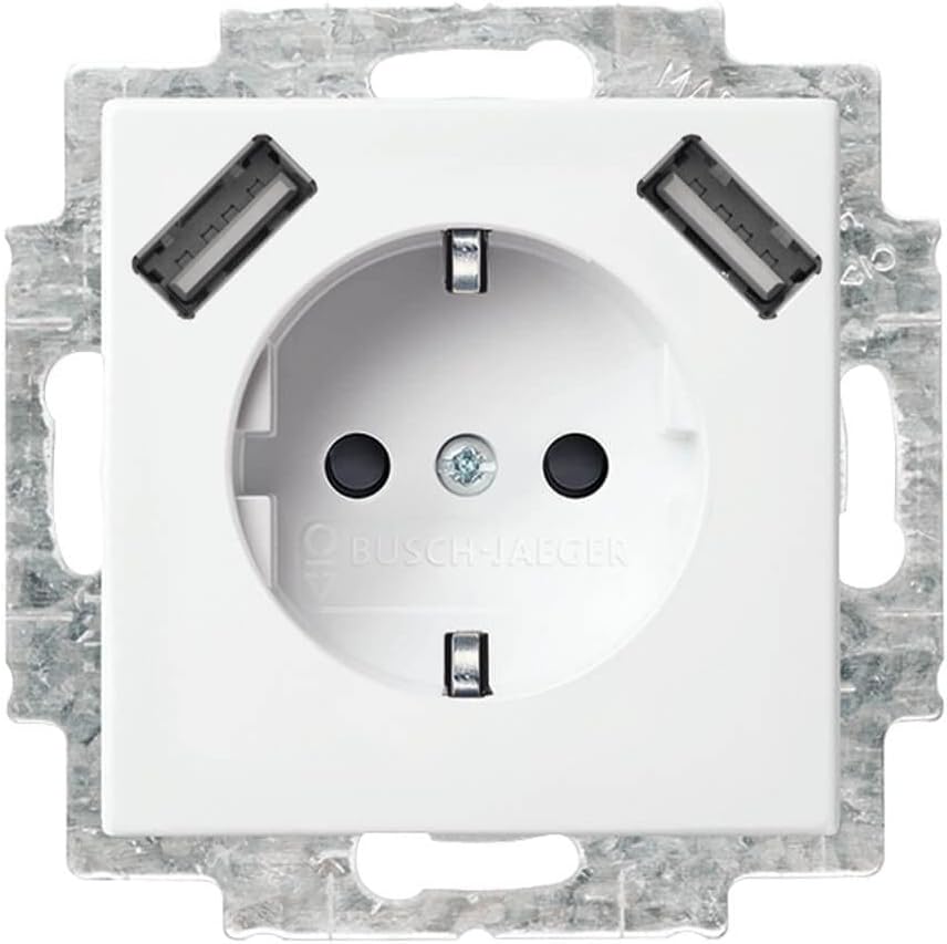 Busch-Jaeger 20 EUCB2USB-914 SCHUKO®-/2x USB-Steckdose Alpinweiss 2CKA002011A6266