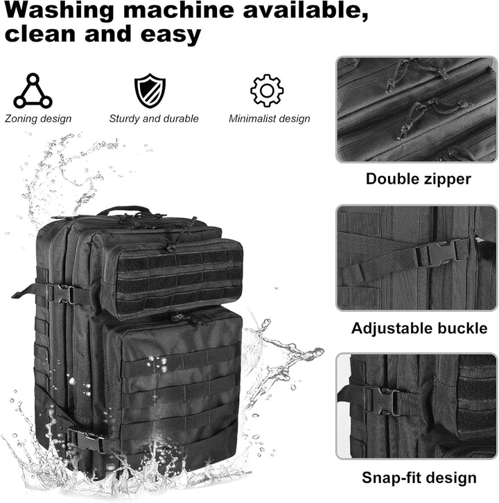 Militär Rucksack Herren,45L Gross Rucksack Wasserdicht Outdoor Assault Survival Wanderrucksack Herre