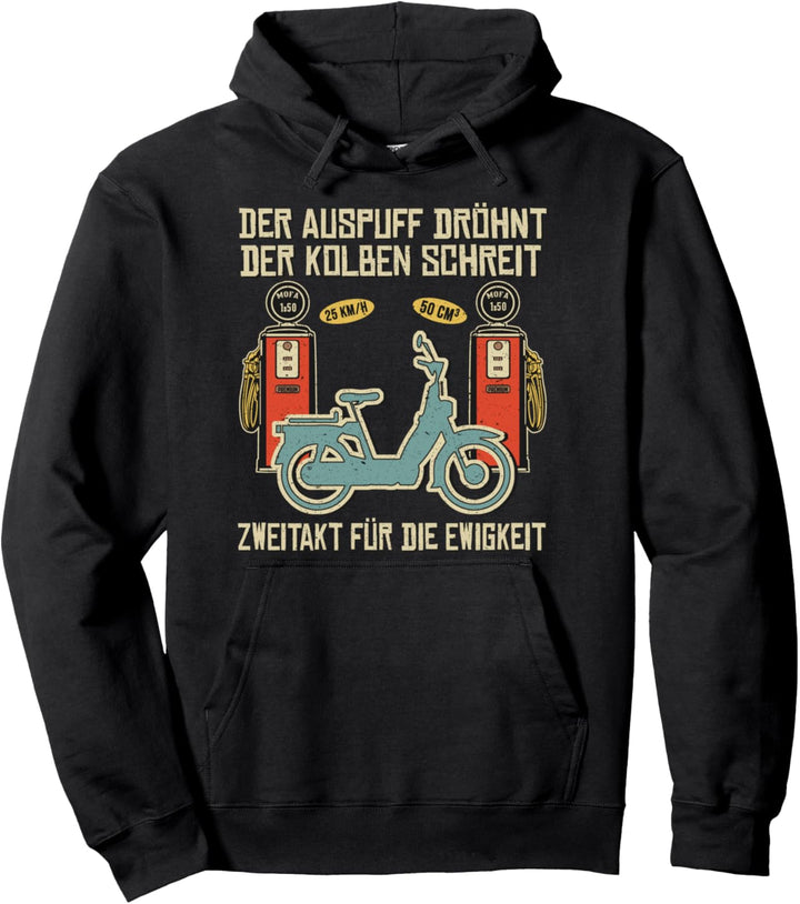 Mofa Mopedfahrer Mofaroller Moped Zweitakt Mofa Pullover Hoodie