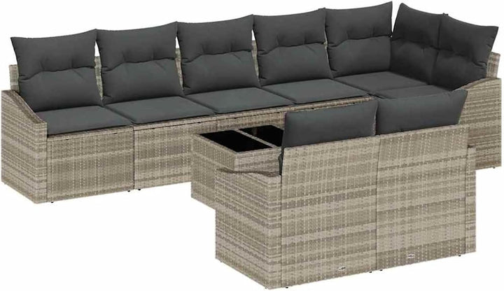 Homgoday Garten-Sofa-Set Hellgrau Poly-Rattan, Komfortabel &amp; Wetterfest für Terrasse &amp; Garten