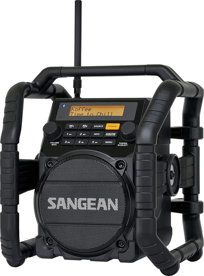 Sangean U-5DBT Baustellen Radio mit Bluetooth | Stossfestes Radio mit DAB+, UKW+, FM, Aux und Blueto