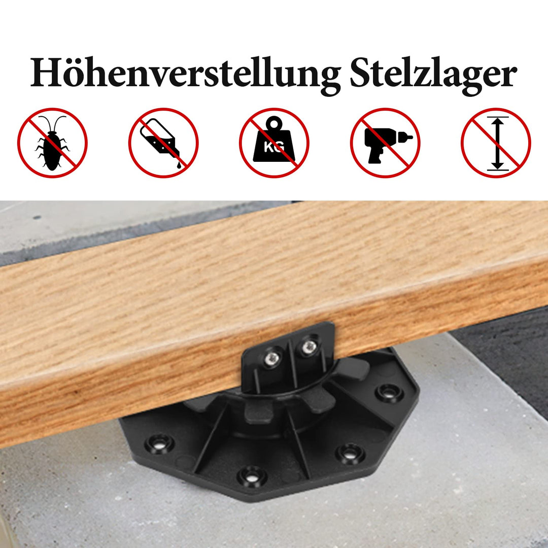Yakimz Stelzlager höhenverstellbar 50 Stück Stellfuss 30-60mm Plattenlager - Stelzlager für Terrasse
