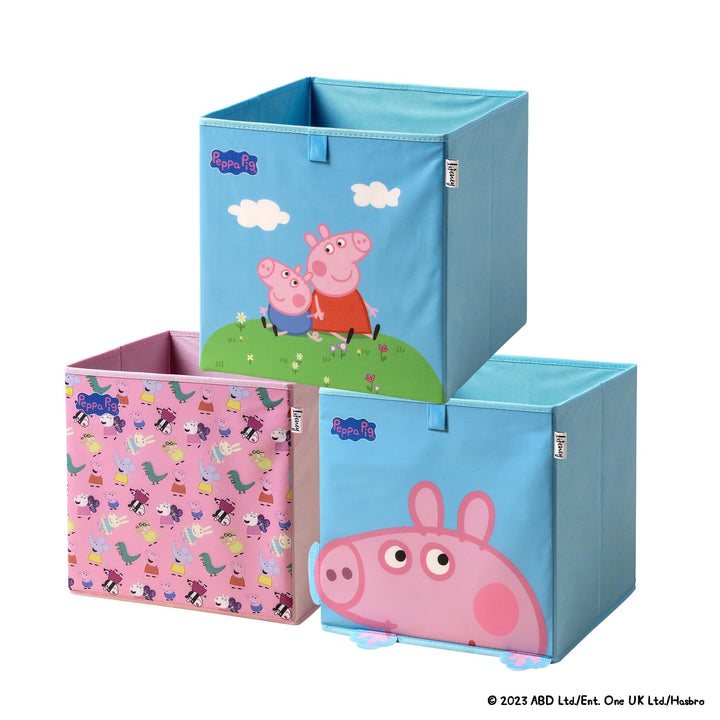 meets Peppa Wutz Aufbewahrungsboxen für Kinder 3er Set – Box-Set mit Peppa Pig Motiven zur Aufbewahr