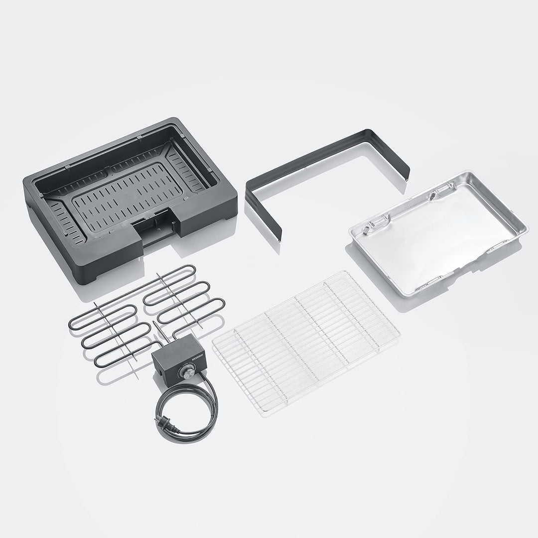 SEVERIN Standgrill mit Edelstahl-Grillrost und Standuntergestell und Ablagerost, Elektrogrill mit sc