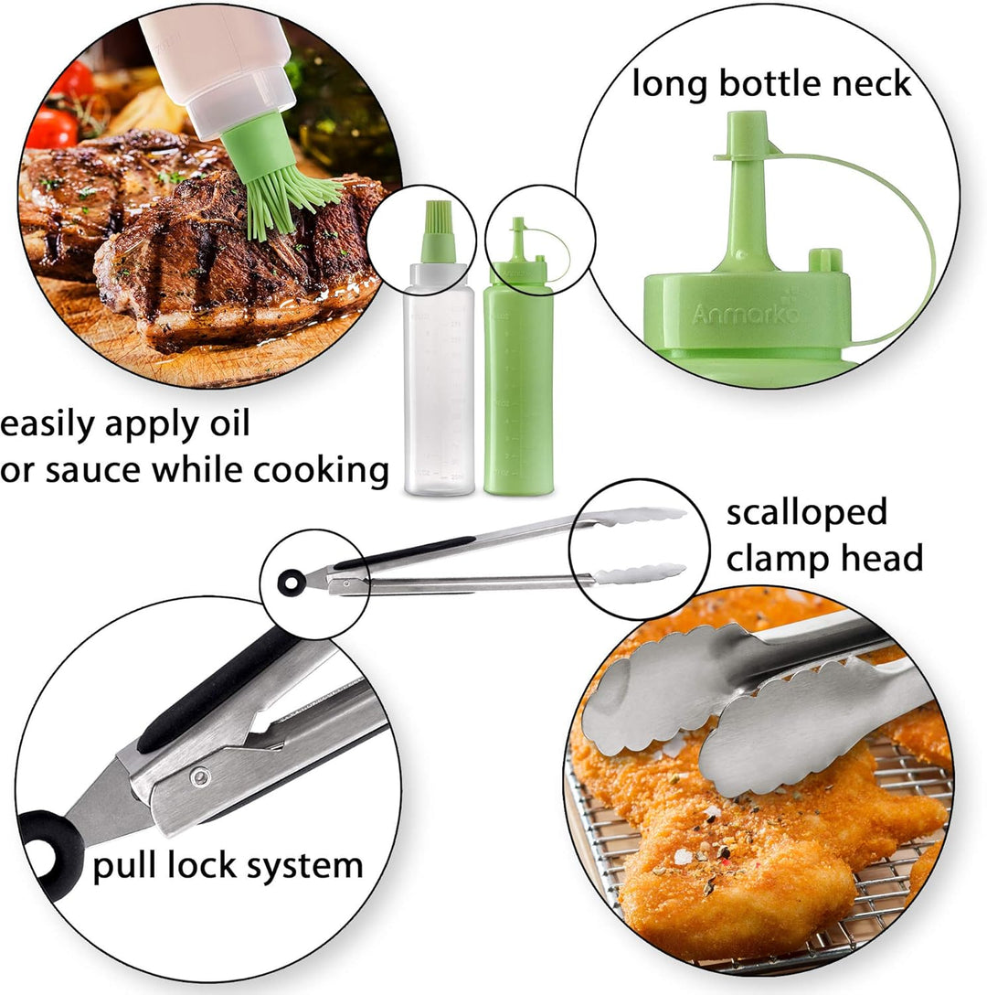 Edelstahl Metall Pfannenwender Set - Grillschaber Flachspachtel Pfannkuchen Flipper Hamburger Pfanne