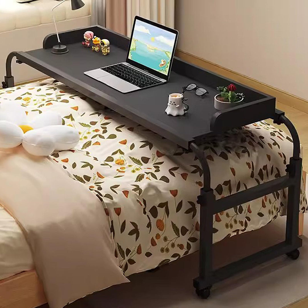 Überbetttisch mit Rollen Dehnbar 115-210 cm Mobiler Überbetttisch Laptopwagen kann 65-95 cm Angehobe