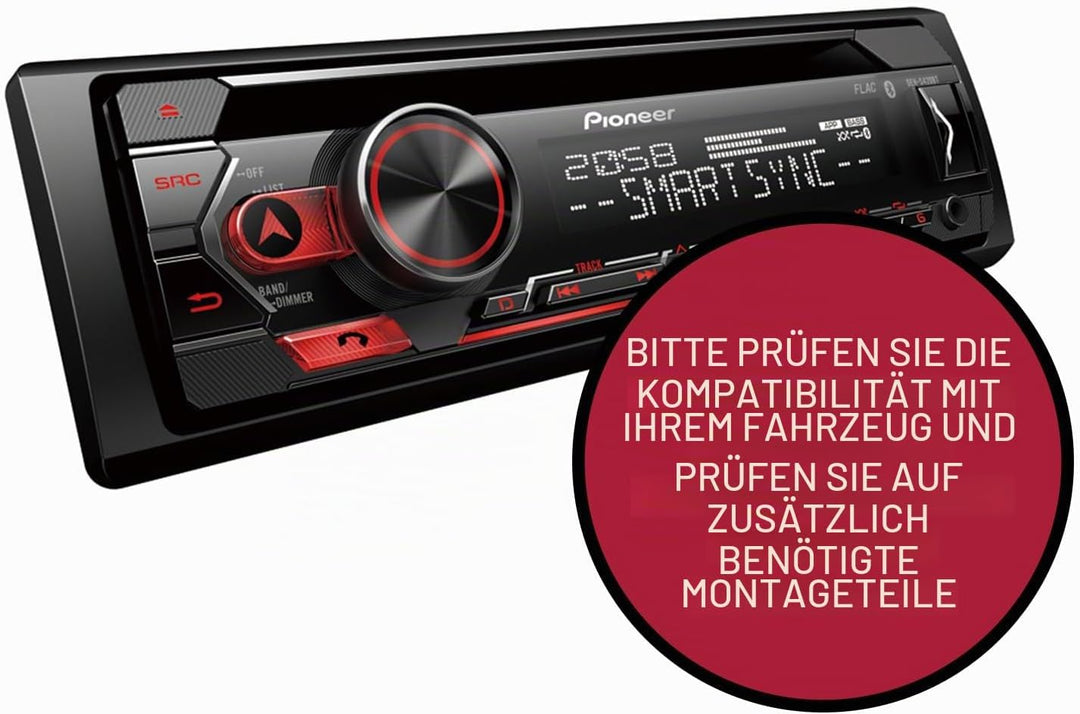 Pioneer DEH-S420BT | 1DIN Autoradio | CD-Tuner mit RDS | Bluetooth | MP3 | USB und AUX-Eingang | Fre