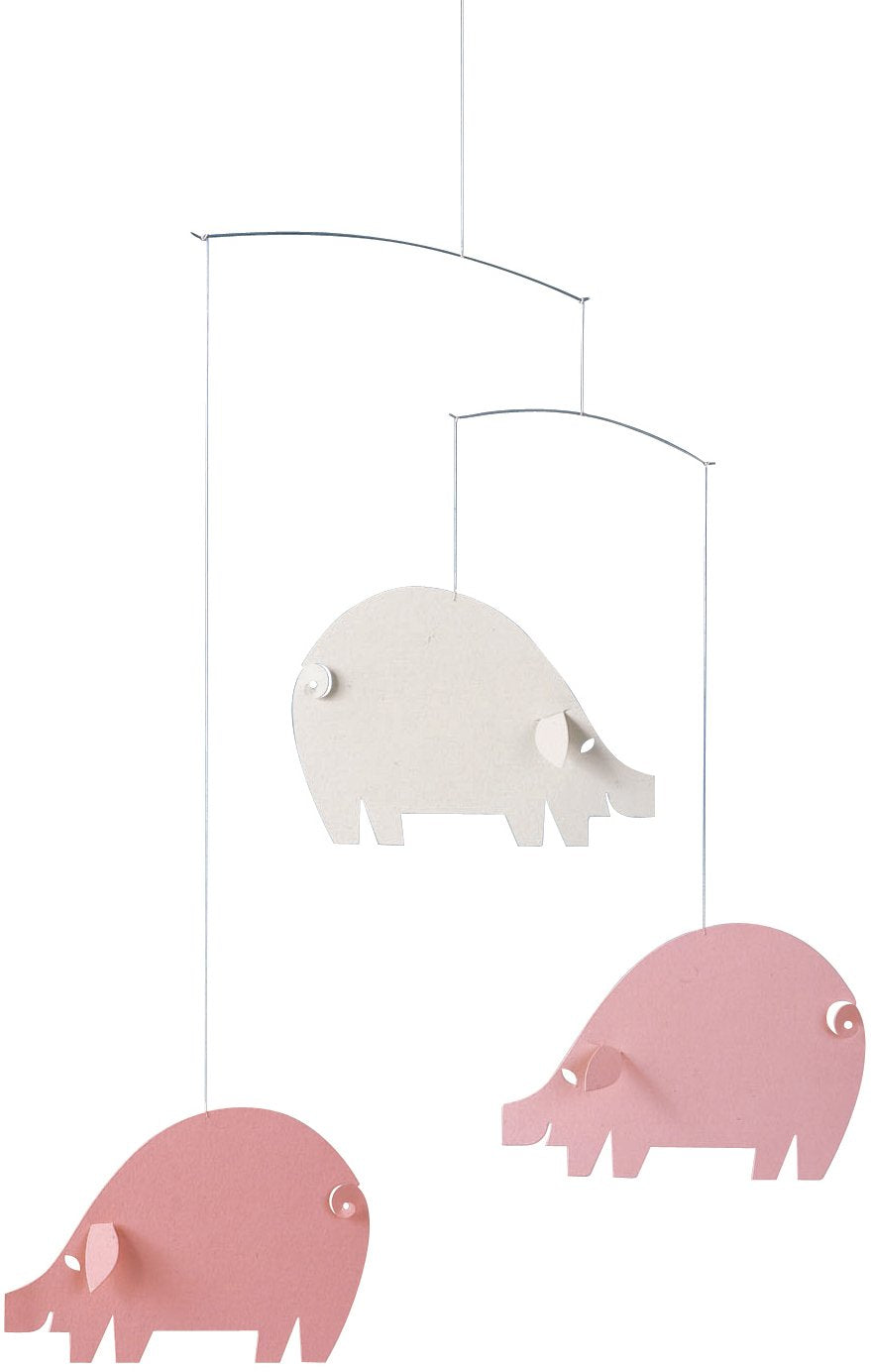 Flensted Mobiles - Mobile, Windspiel - Piggy, pastel - Karton - Farbe: rosa, hellblau - 45 x 36 cm