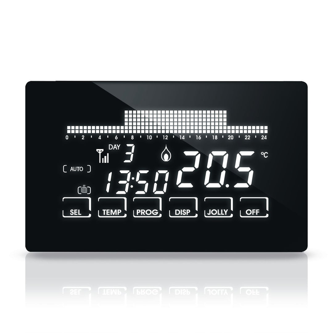 Fantini Cosmi CH193BWIFI Thermostat mit Wochentimer, ultraflach und mit Touchscreen, 230 V / 50 Hz,
