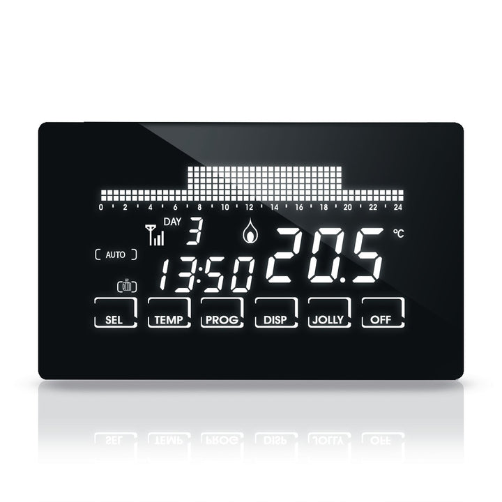 Fantini Cosmi CH193BWIFI Thermostat mit Wochentimer, ultraflach und mit Touchscreen, 230 V / 50 Hz,