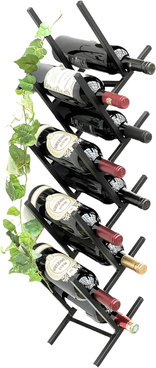 DanDiBo Weinregal Metall Schwarz Wand erweiterbar für 9 Flaschen Acord Flaschenregal 96277 Flaschens