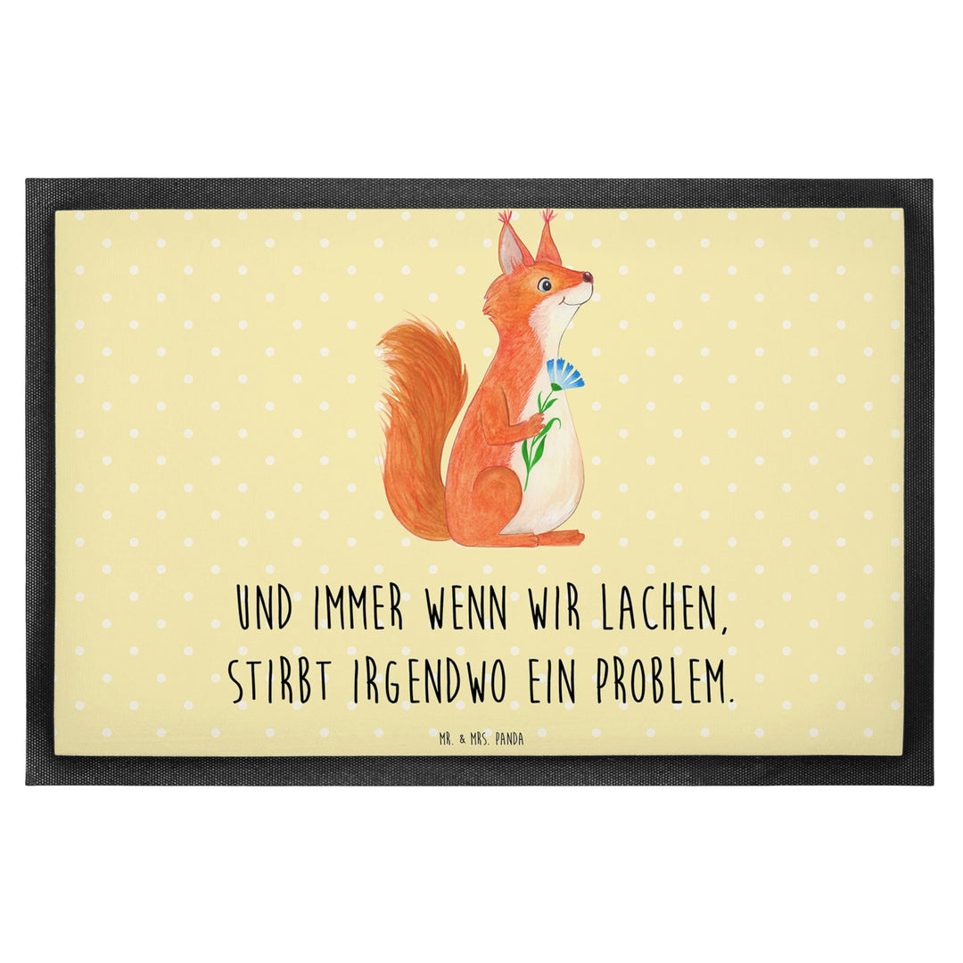 Mr. & Mrs. Panda 50 x 75 cm Fussmatte Eichhörnchen Blume - Geschenk, Fussabstreifer, Spruch Deko, Mo