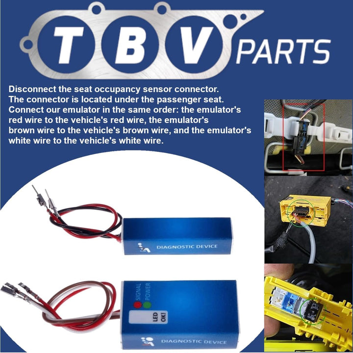 TBVPARTS Emulator Sensor Belegung Sitz SRS Emulator Bypass Simulator für E70 E71 E83 E84 E85 E86 E89