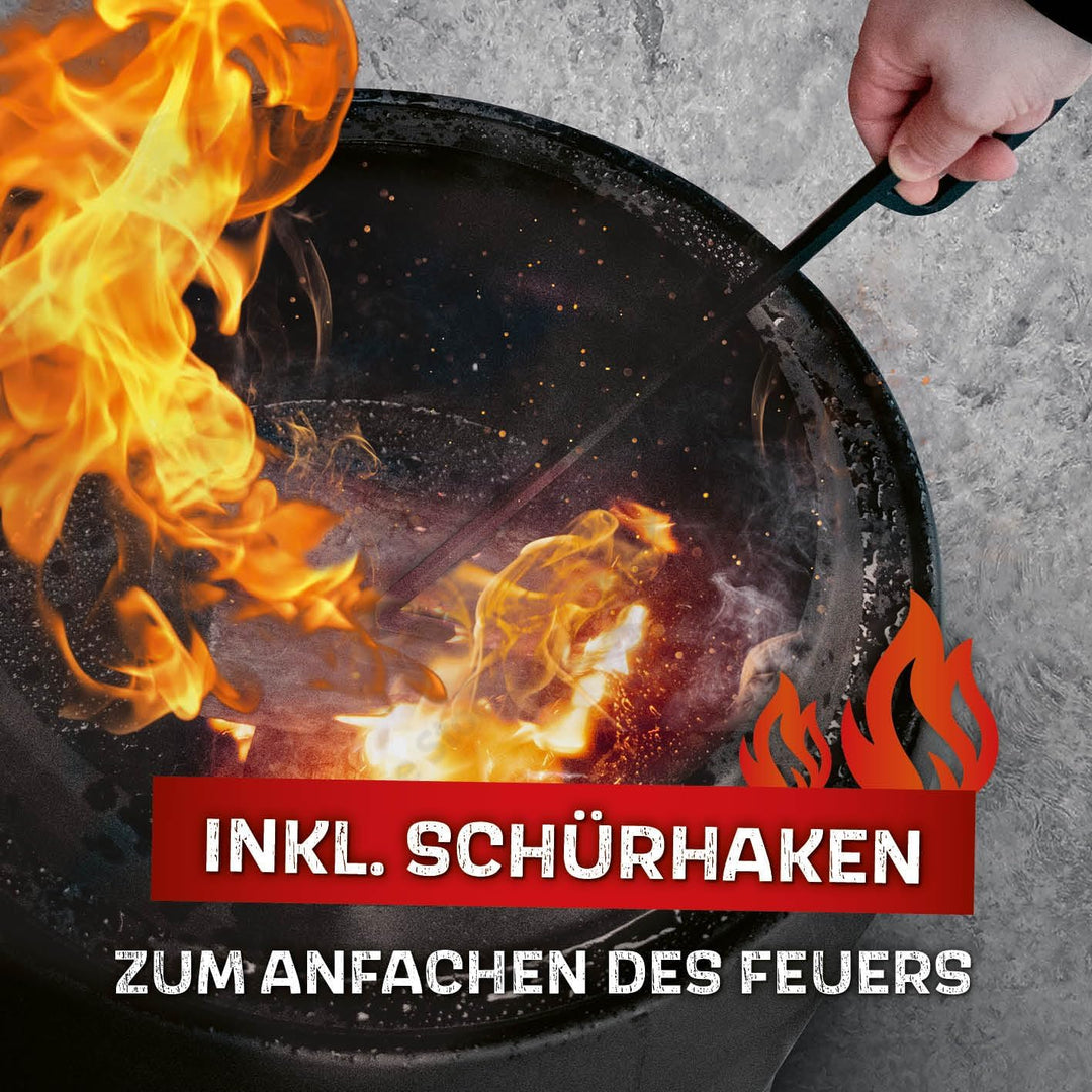 LANDMANN rauchfreier Feuerkorb, klein | 360° Luftzirkulation | Besonderes Flammenspiel | Pulverbesch