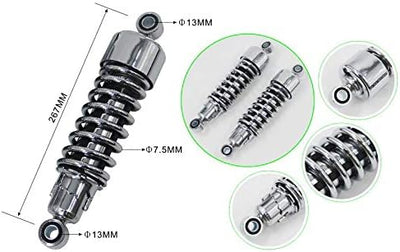 Stossdämpfer 267 mm kompatibel mit Harley Davidson Sportster 883 86-10 Tieferlegung chrom