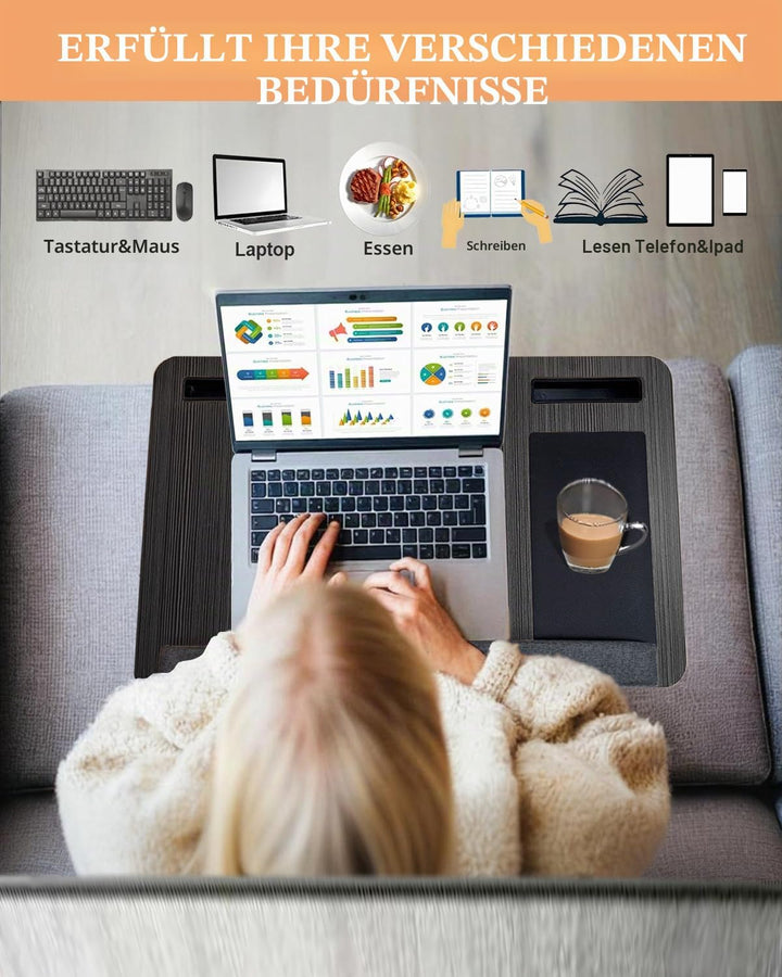 Yaong Gauo Laptopunterlage 55x34cm für Heim Bett Sofa mit Handgelenkauflage, Laptop Kissen für max 1