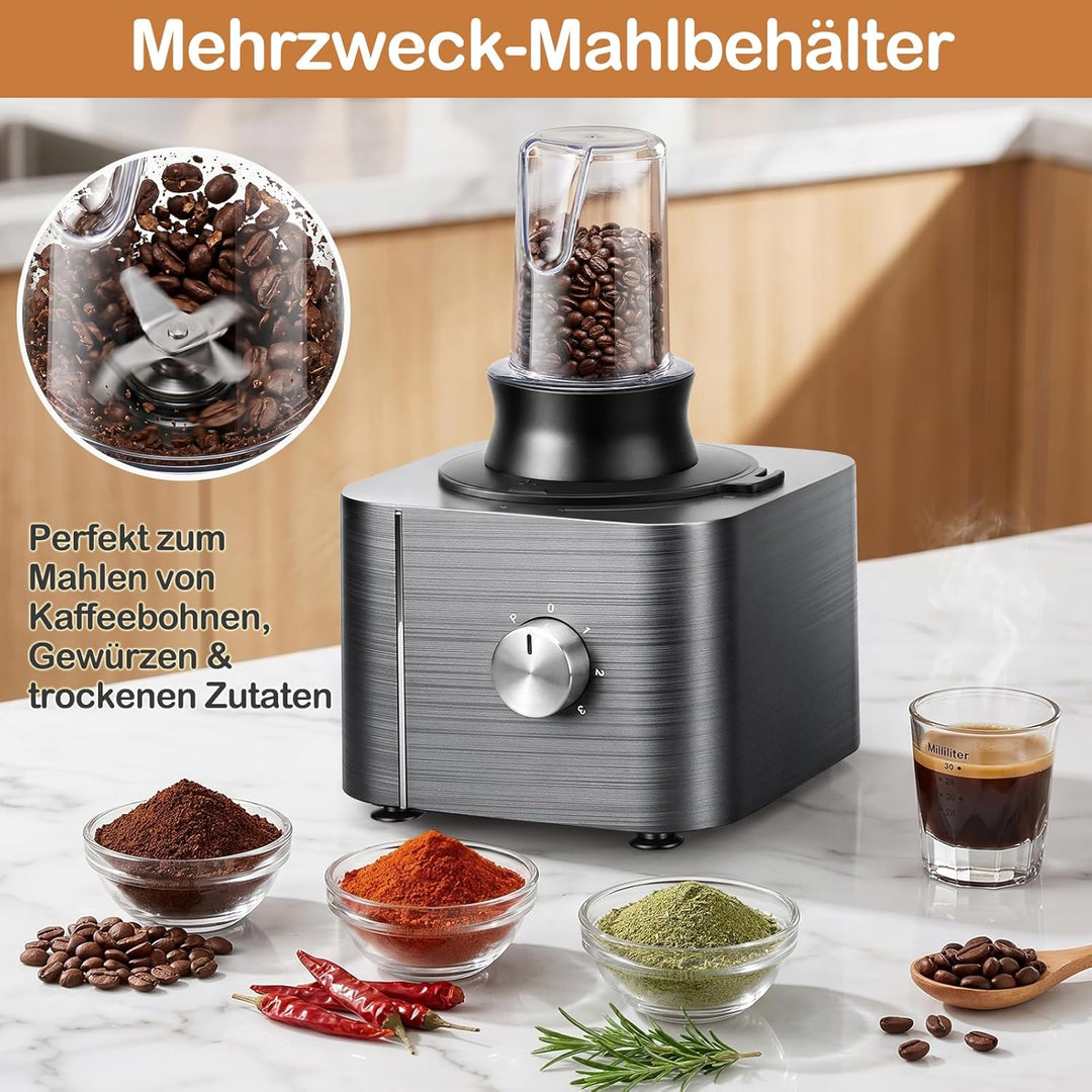 TopStrong Küchenmaschine 1100W,Küchenmaschine Multifunktions,11 Funktionen Food Chopper Prozessor,3,