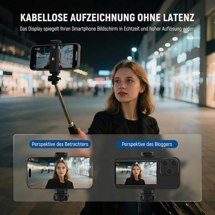 NEEWER Basics Magnetischer Vlog-Selfie-Monitor-Bildschirm, kompatibel mit iPhone, kabelloser Handy-K