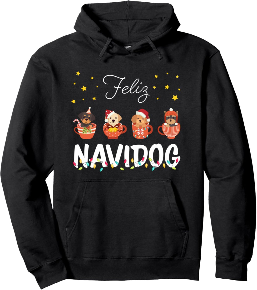 Feliz Navidog Niedliche Welpe Hunde Feliz Navidad Weihnachten Pullover Hoodie