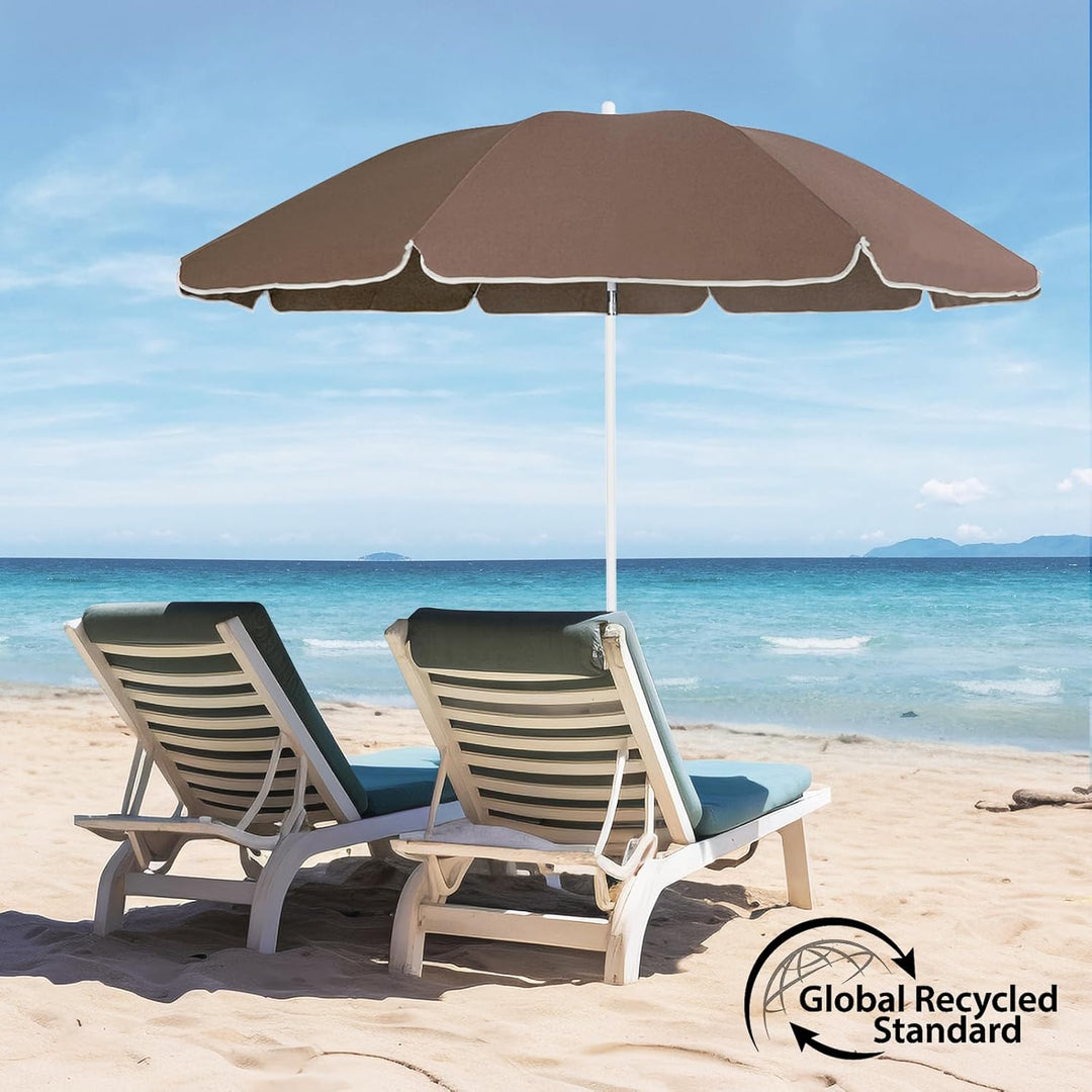 Sekey 160 cm Sonnenschirm Strand mit Schutzhülle für Balkon Garten & Terrasse Neigungswinkel und Höh