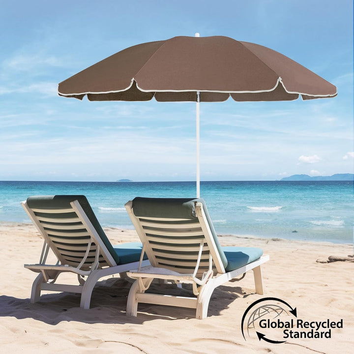 Sekey 160 cm Sonnenschirm Strand mit Schutzhülle für Balkon Garten & Terrasse Neigungswinkel und Höh