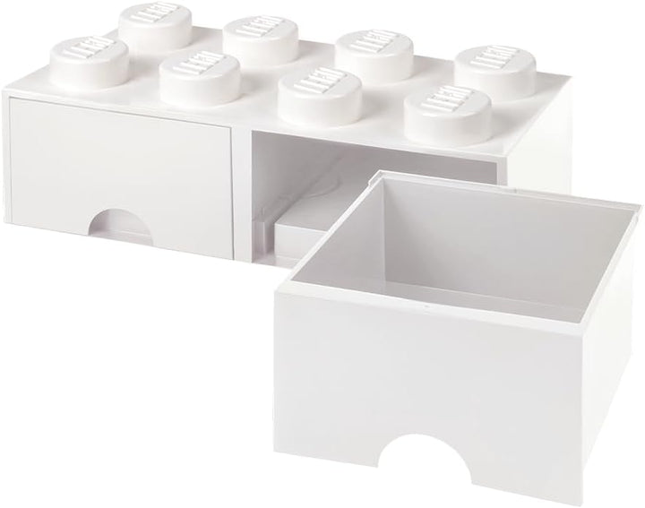 LEGO 4006 Brick 8 Knöpfe, 2 Schubladen, stapelbar Aufbewahrungsbox, 9,4 l, weiss, Plastik, Legion/Wh