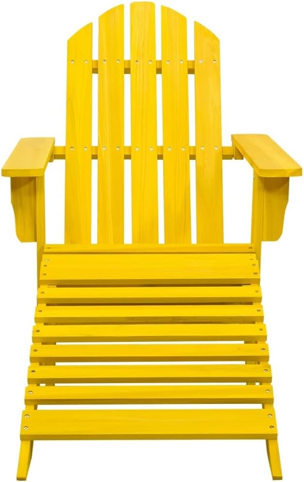 vidaXL Tannenholz Massiv Adirondack Gartenstuhl mit Fussstütze Liegestuhl Deckchair Gartenliege Gart