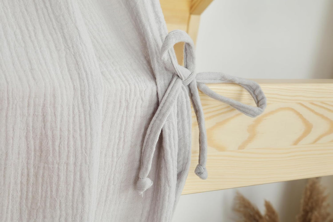Hausbett Himmel - 100% Baumwolle Betthimmel Hausbett aus Musselin - Bett Vorhang Kinderbett - Himmel