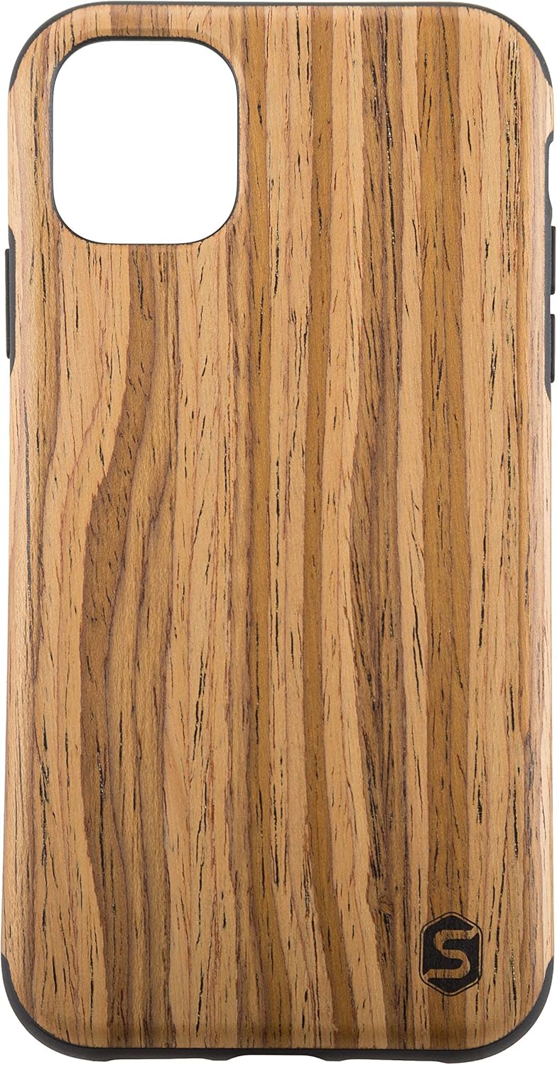 Sebastian Sturm Handyhülle „Maxi | Cover aus echtem Edel-Holz Teak in Einer TPU-Hülle | Für Apple iP