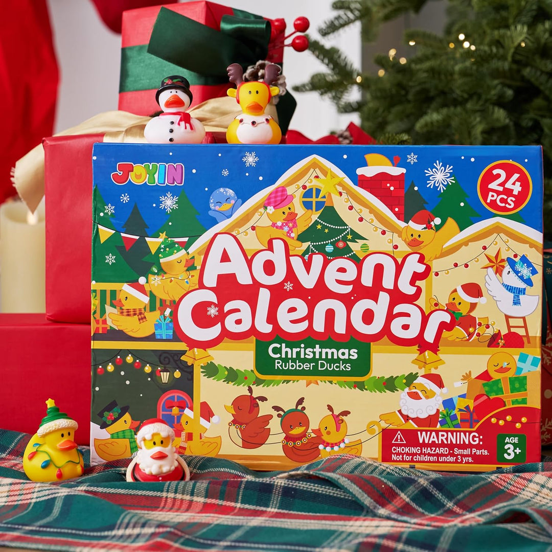 JOYIN Adventskalender 2025 mit Enten, 24-tägiger Countdown-Kalender mit Gummienten, Badeenten-Spielz
