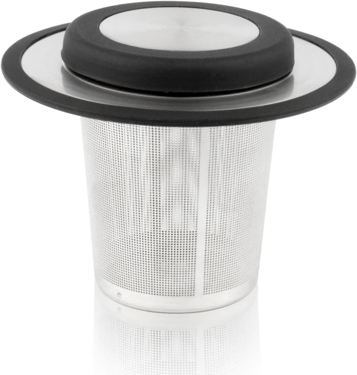 Teekanne Set 0.5 Liter - Edelstahl matt doppelwandig - Kleiner Teebereiter mit Tee-Filter-Sieb-Aufsa