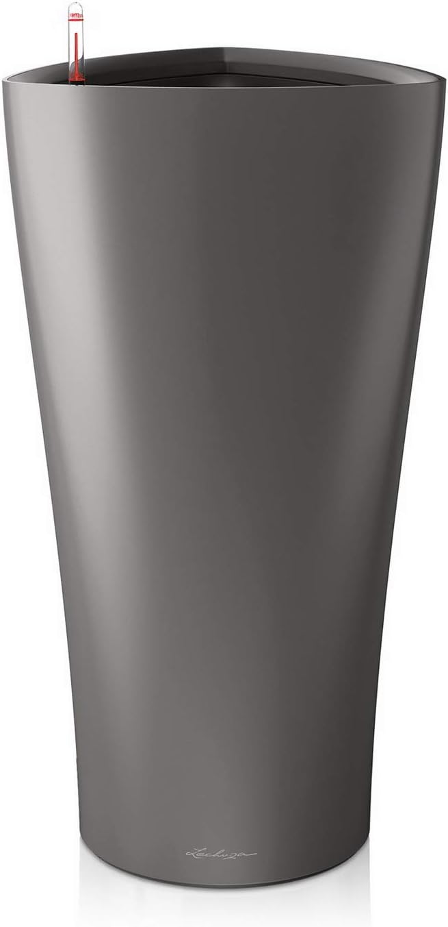 LECHUZA DELTA Premium 30 anthrazit metallic 15503 Anthrazit Metallic 29x29x56.5 cm Single, Anthrazit