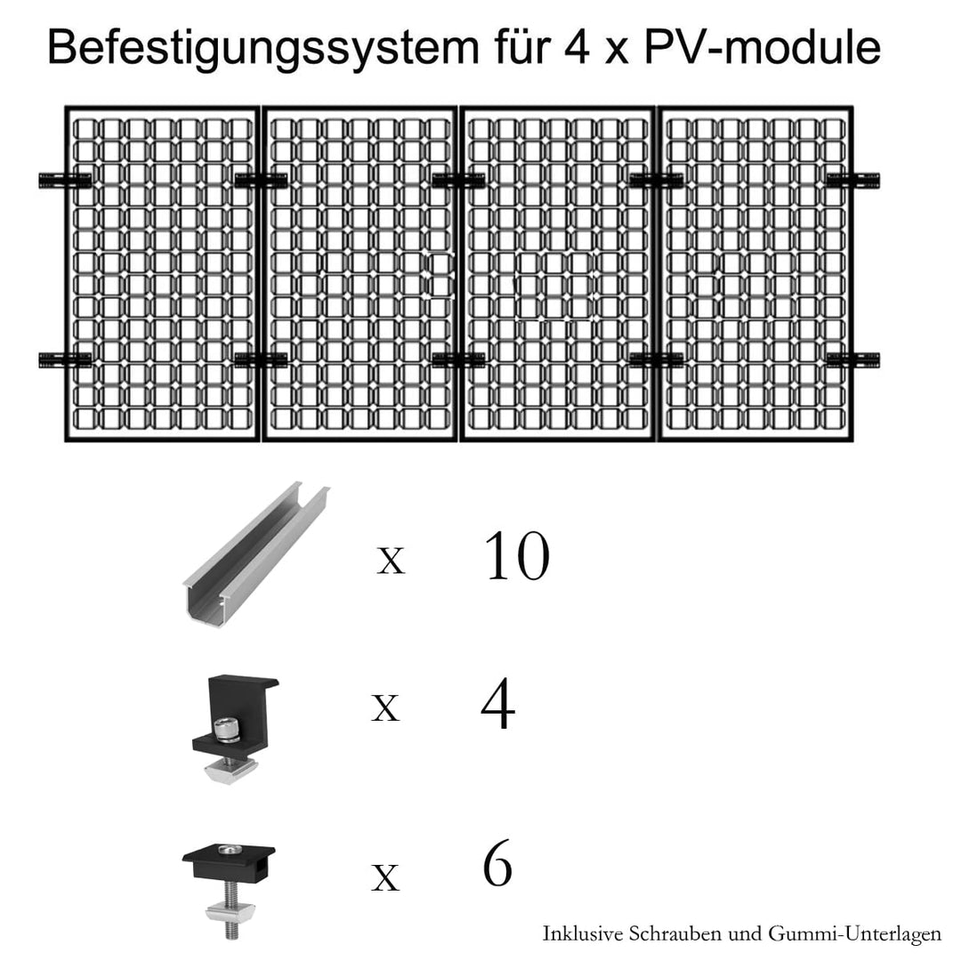 Solarpanel Halterung Kit und Zubehör Schwarz Eloxiert,Halterung für Solarmodule,Befestigungsschiene1