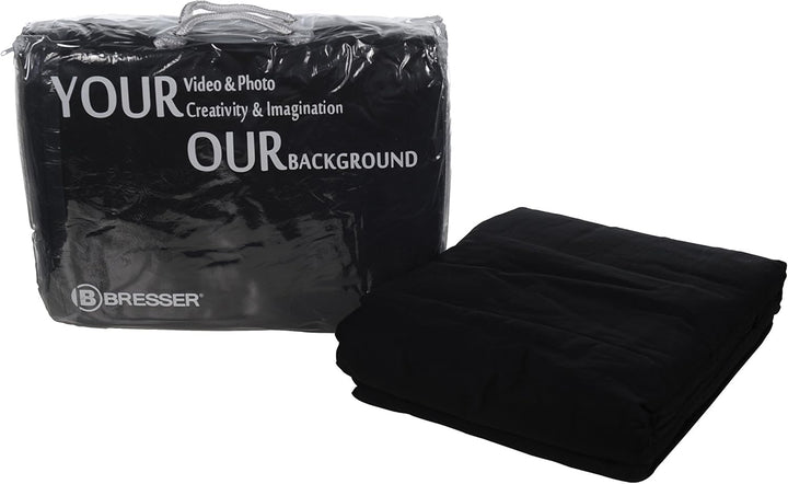 Bresser F000407 Baumwolle Fotostudio Stoff Hintergrund 3x4 m schwarz