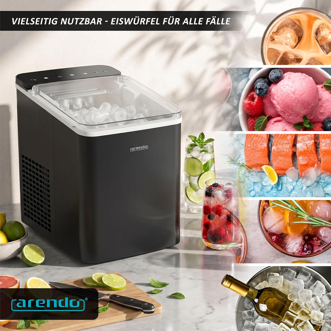 Arendo – Eiswürfelmaschine – Ice Cube Maker – 150 W – 12 kg Eis pro Tag – Automatische Abschaltfunkt