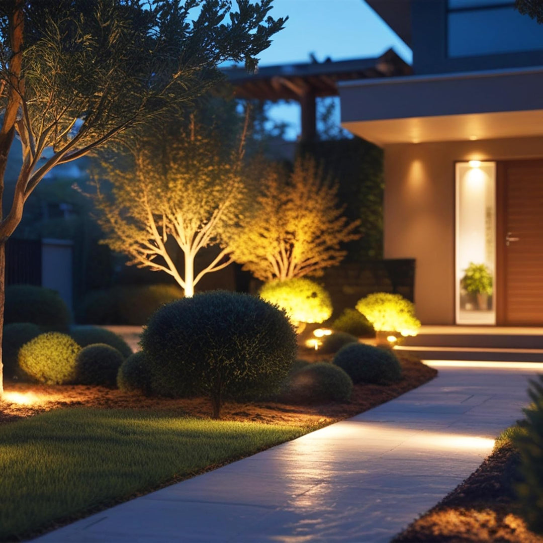 SSC-LUXon 2 Stück LED Gartenstrahler Erdspiess für aussen - mit 3W GU10 LED Lichtfarbe warmweiss - s