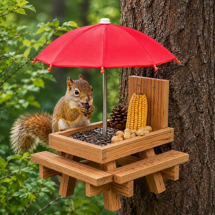 Eichhörnchen Futterhaus Wetterfest, Eichhörnchen Futterstation | Holzhaus Eichhörnchenhaus mit Regen