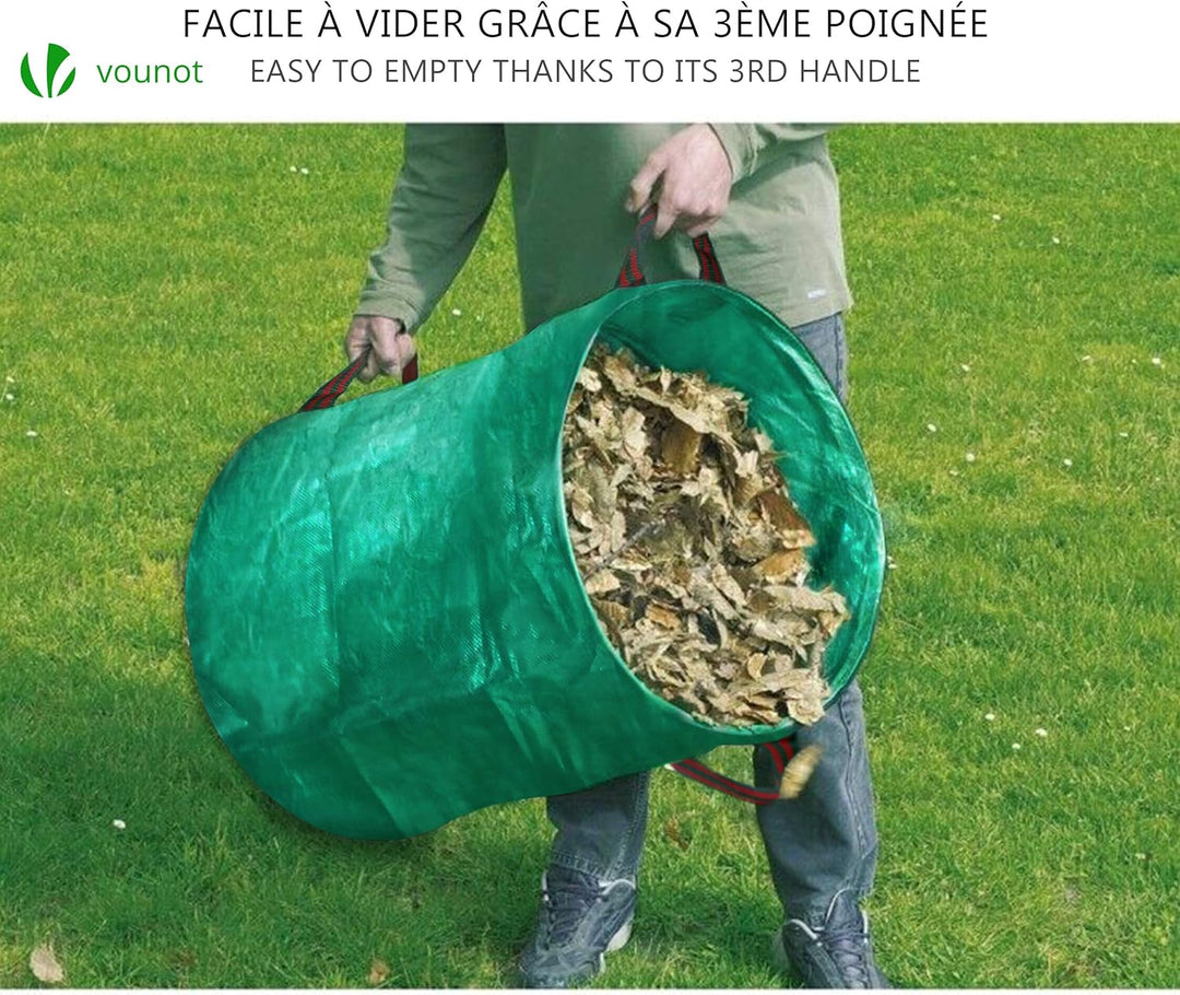 VOUNOT Gartenabfallsack 272 Liter, 6er Gartensäcke für Grünabfall, Selbststehend und Falt, Laubsack