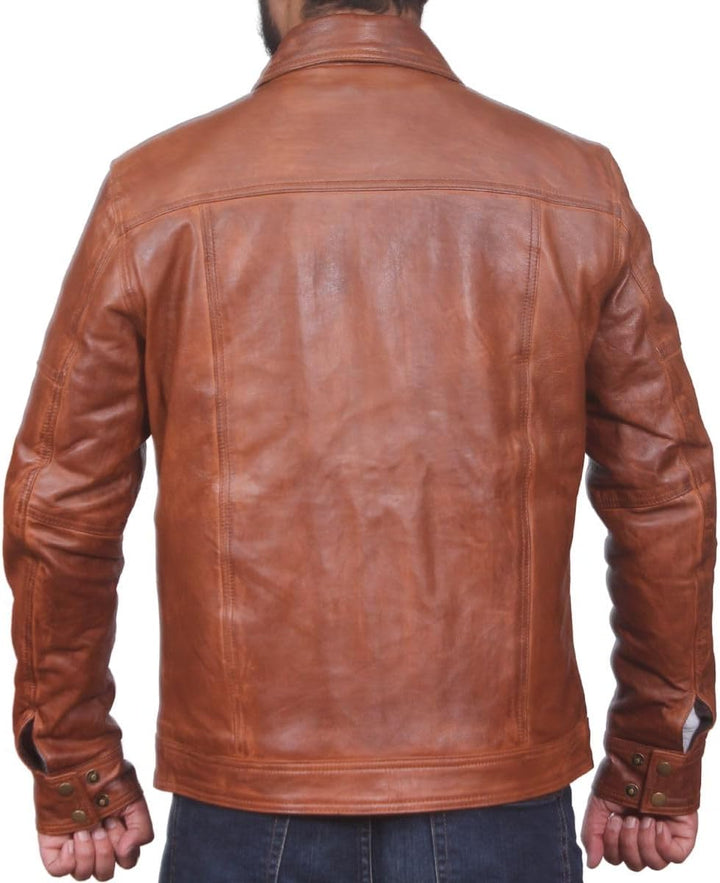 West clever Herren-Lederjacke, 100% echtes weiches Schafsleder, Herrenjacken, Jungen-Winterjacke, He