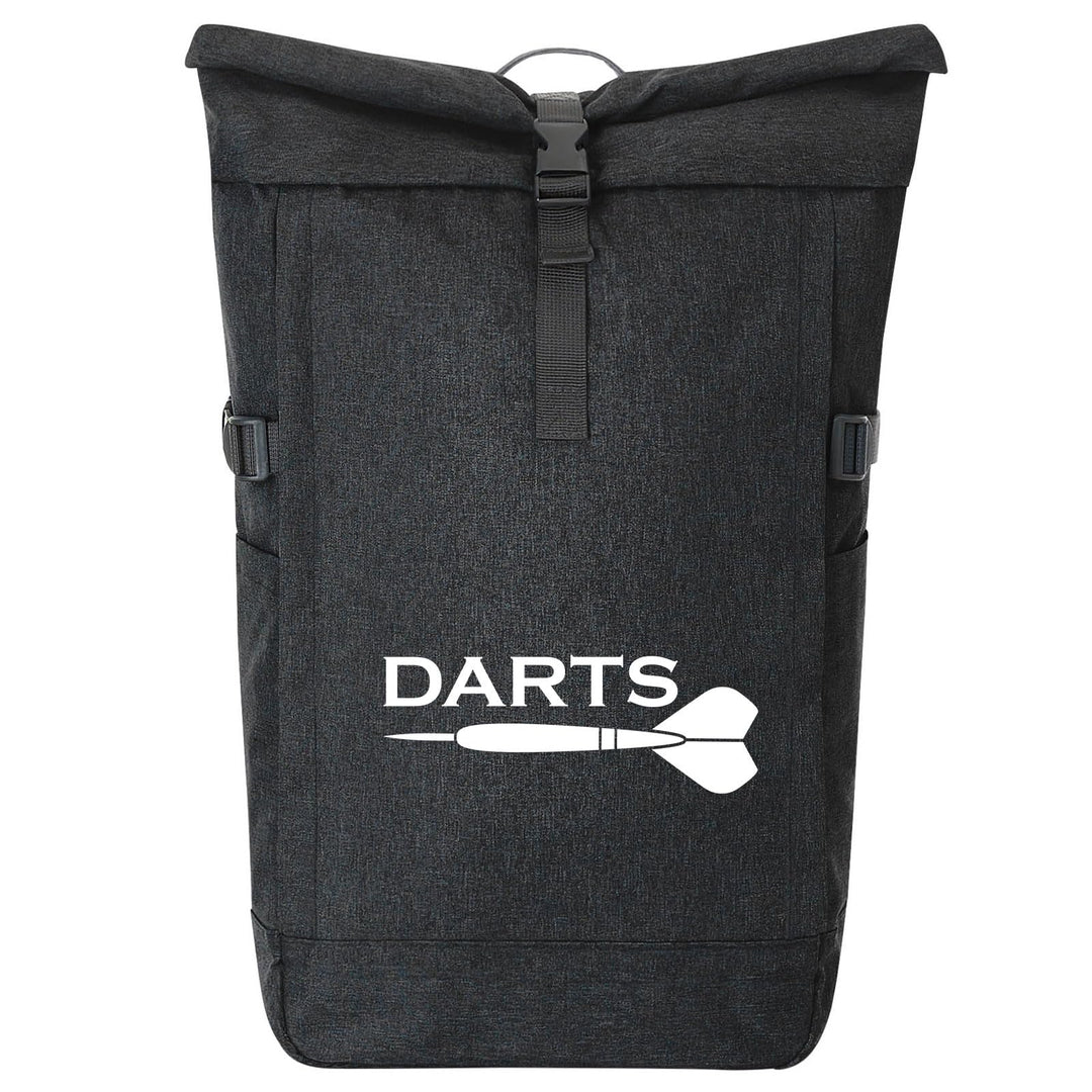 Kurierrucksack Darts Dartpfeil 30-44 Liter Black Melange Fairtrade Rolltop Rucksack Geschenkidee