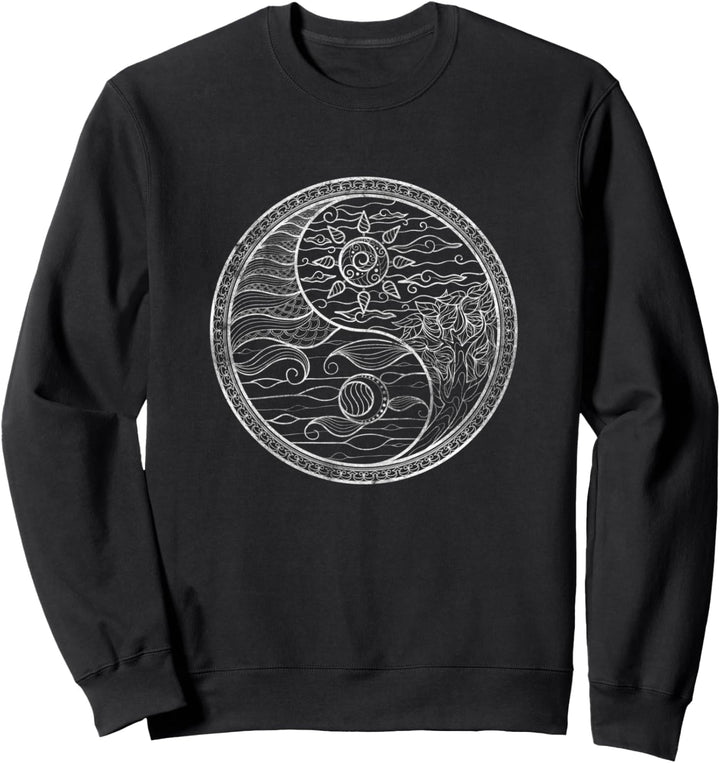 Yin Yang Sonne Mond Design Balance Harmonie Yoga Meditation Sweatshirt