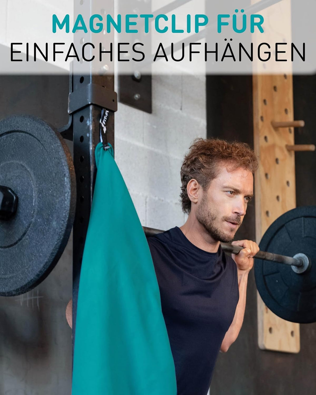 Fit-Flip Fitness Handtuch aus Mikrofaser kompakt und schnelltrocknend | mit Magnet und Reissverschlu