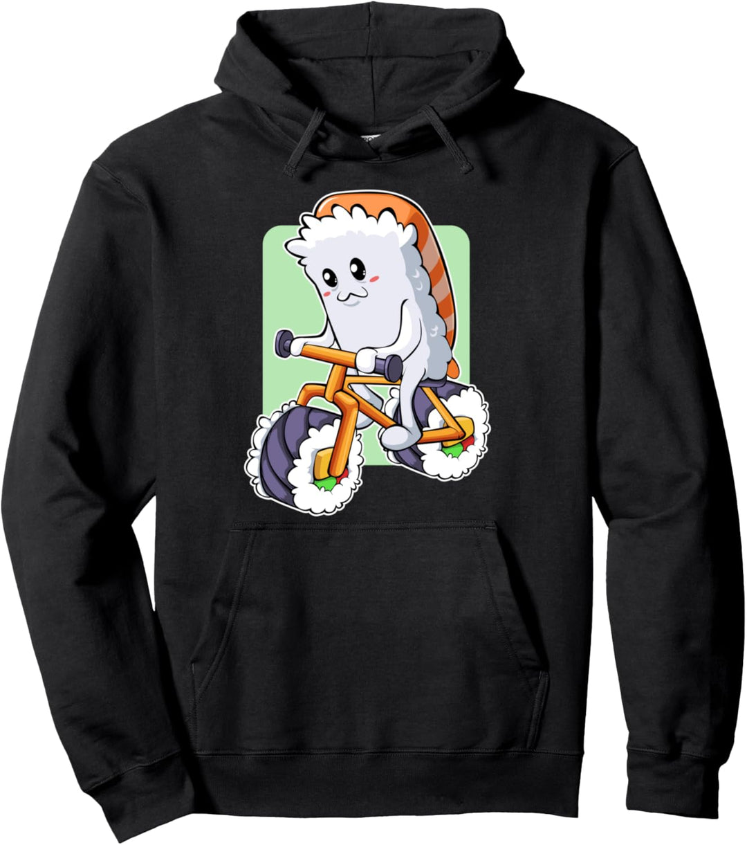 Lachs Sushi Fahrrad Fahren Radtour Radfahren Japan Reise Fan Pullover Hoodie