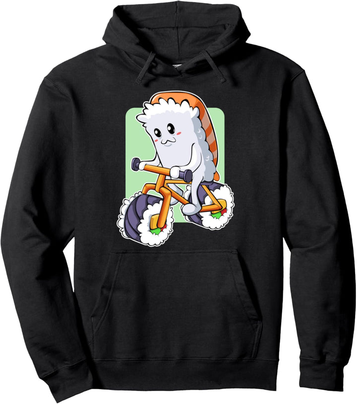 Lachs Sushi Fahrrad Fahren Radtour Radfahren Japan Reise Fan Pullover Hoodie