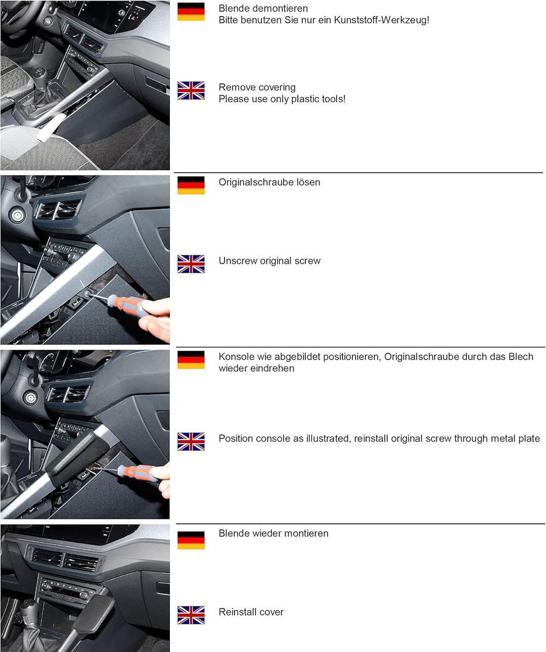 KUDA 3115 Halterung Kunstleder schwarz für VW Polo VI (AW) ab 09/2017 (MU), 3115