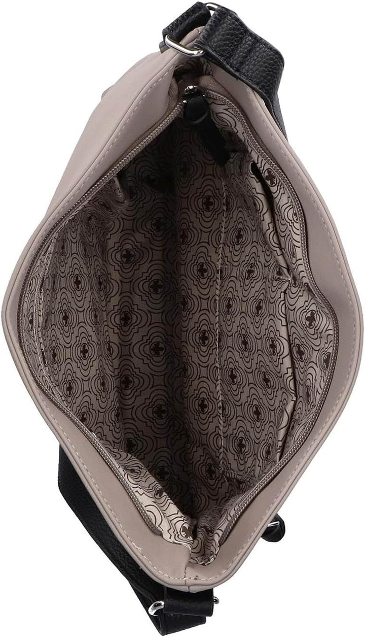 Rieker Damen H1526 Umhängetasche, Beige, S